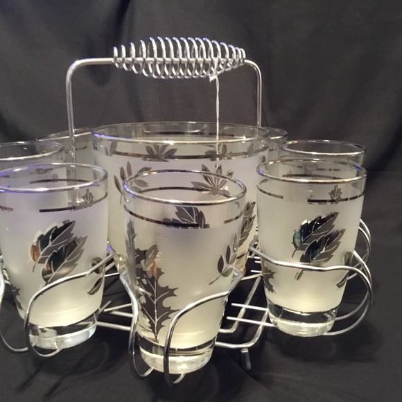 Autumn Leaf High Ball Glass Set with stand - Picture 1 of 2